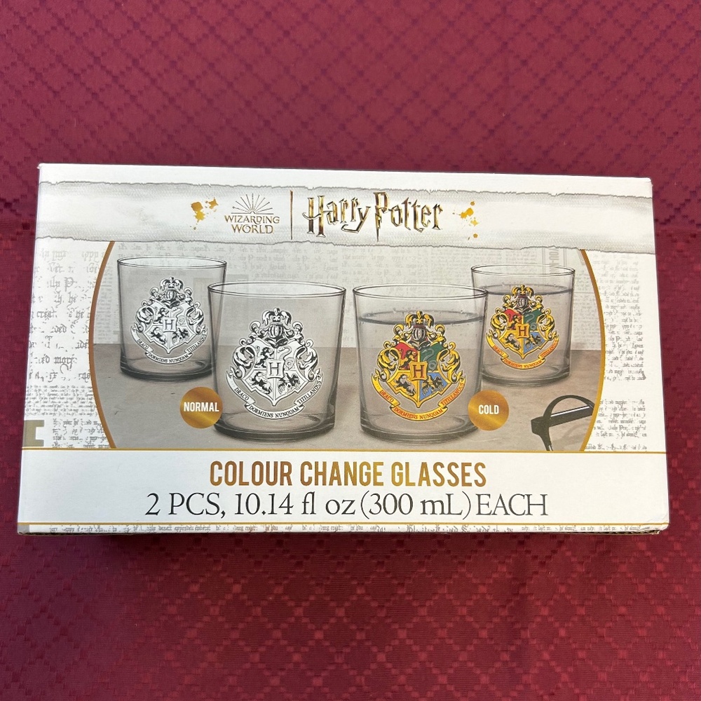 NEW IN BOX Harry Potter Color Changing Glasses (Set of Two) SEALED BOX